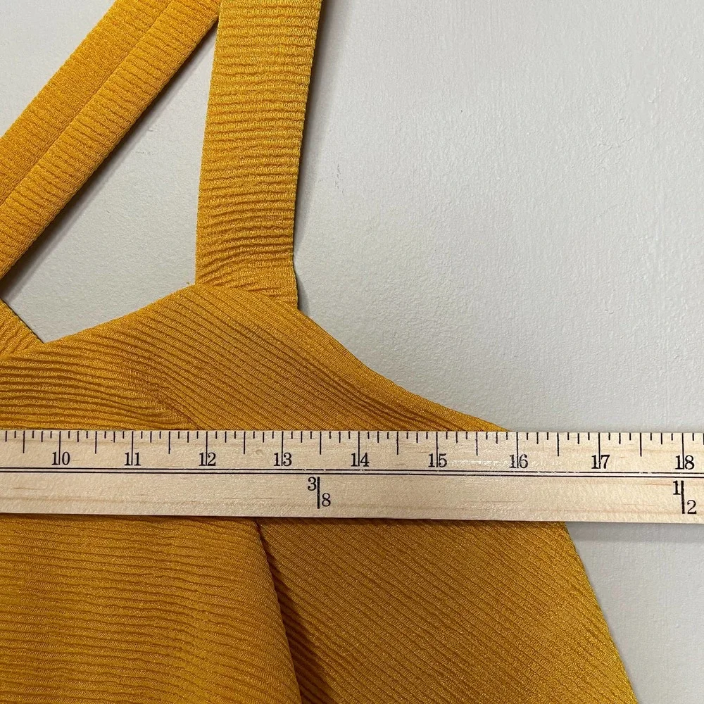 Madewell Ribbed Ruffle Float Flowy Tank Top Yellow S - Picture 4 of 6